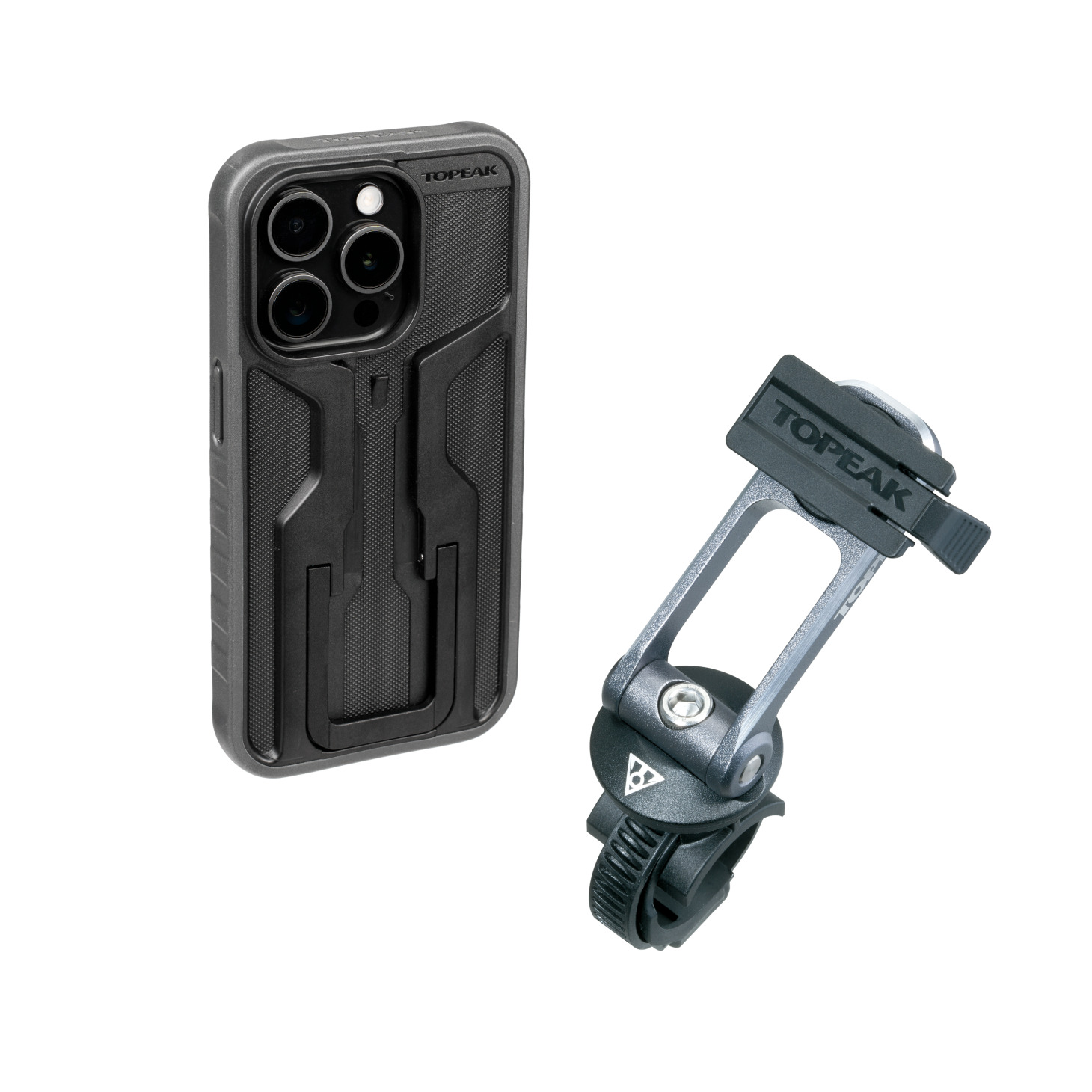 Topeak RideCase iPhone 15 Pro, Black/Gray, mit Halter