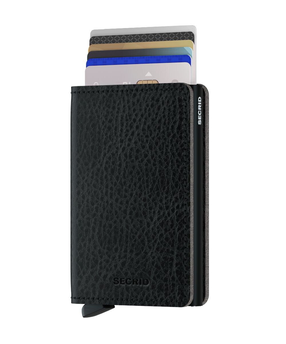 Secrid Slimwallet Vegetable Tanned Black-Black – mit Karten
