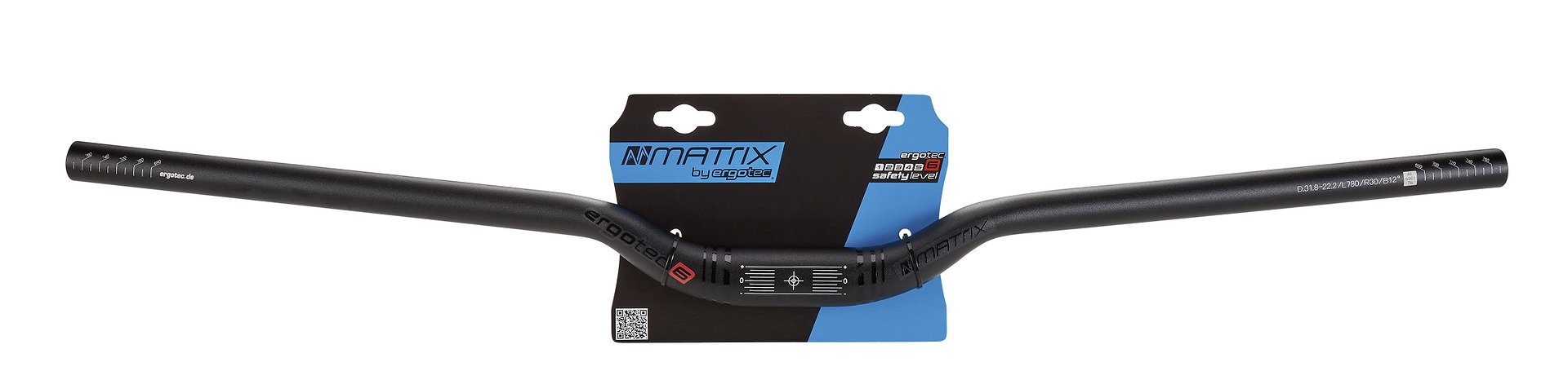 MATRIX MTB Lenker Riser Bar 30 780 mm schwarz sand. 12°/4° 30 mm 31,8 mm