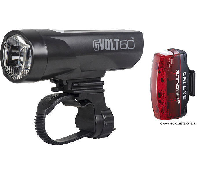 CATEYE LED Akkuleuchten Set 60 Lux GVolt 60 schwarz