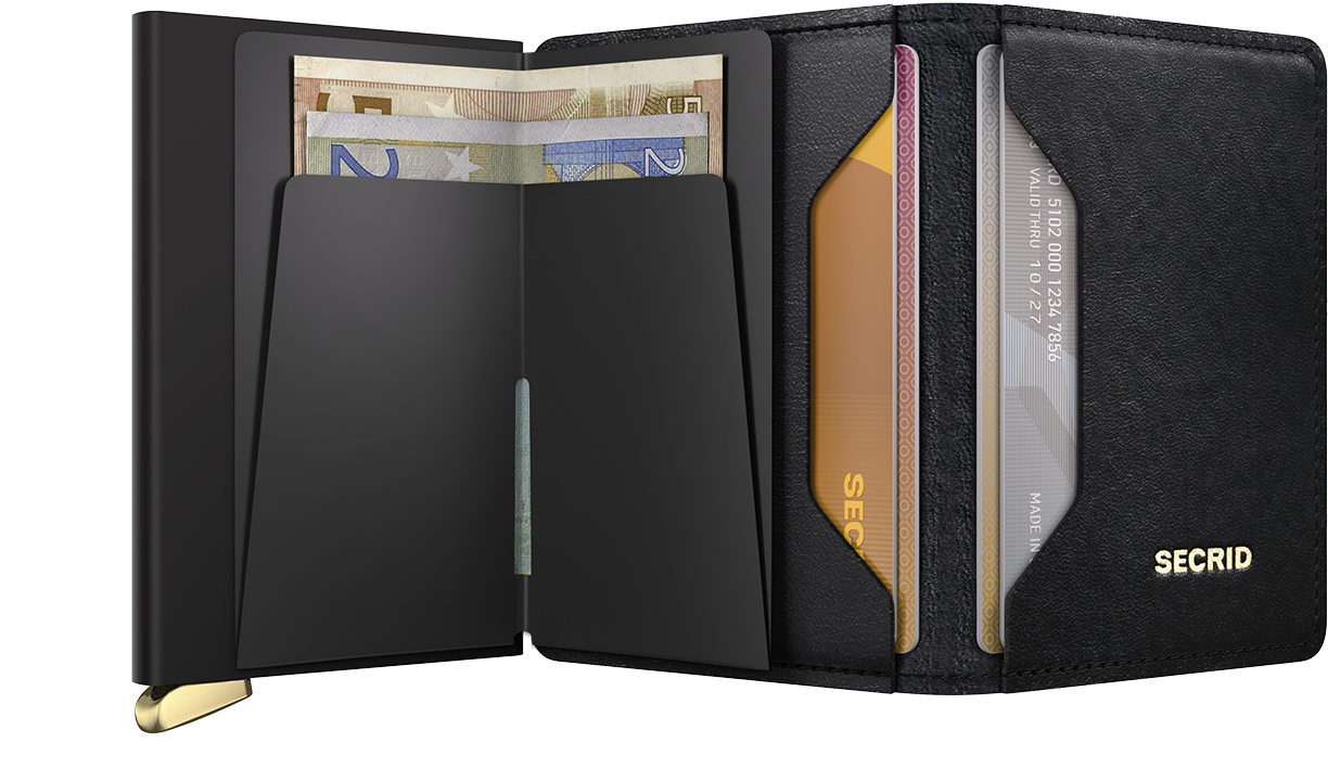 Secrid Slimwallet Emboss Diamond Black+ – geöffnet