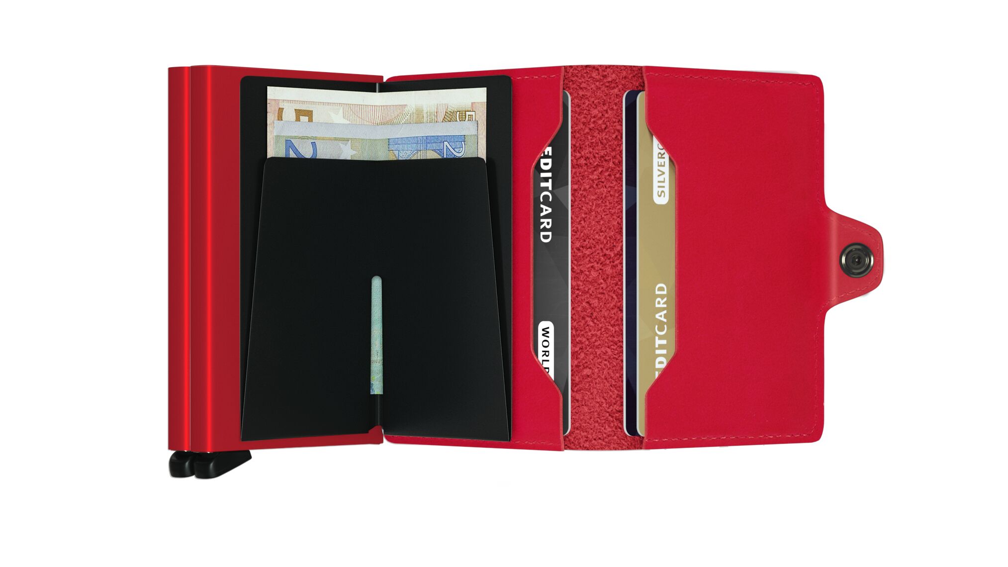 Secrid Twinwallet Original Red-Red – geöffnet