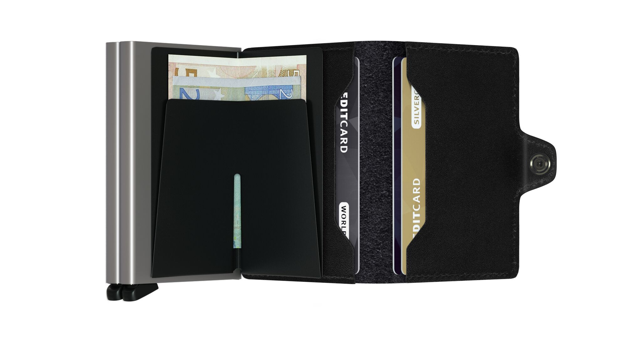 Secrid Twinwallet Original Black – geöffnet