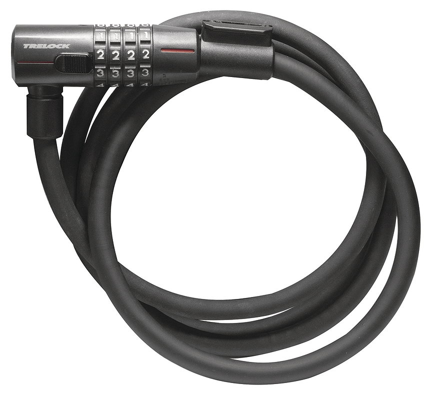 TRELOCK Zahlen-Kabelschloss KS 415 Code 15 mm schwarz 110 cm