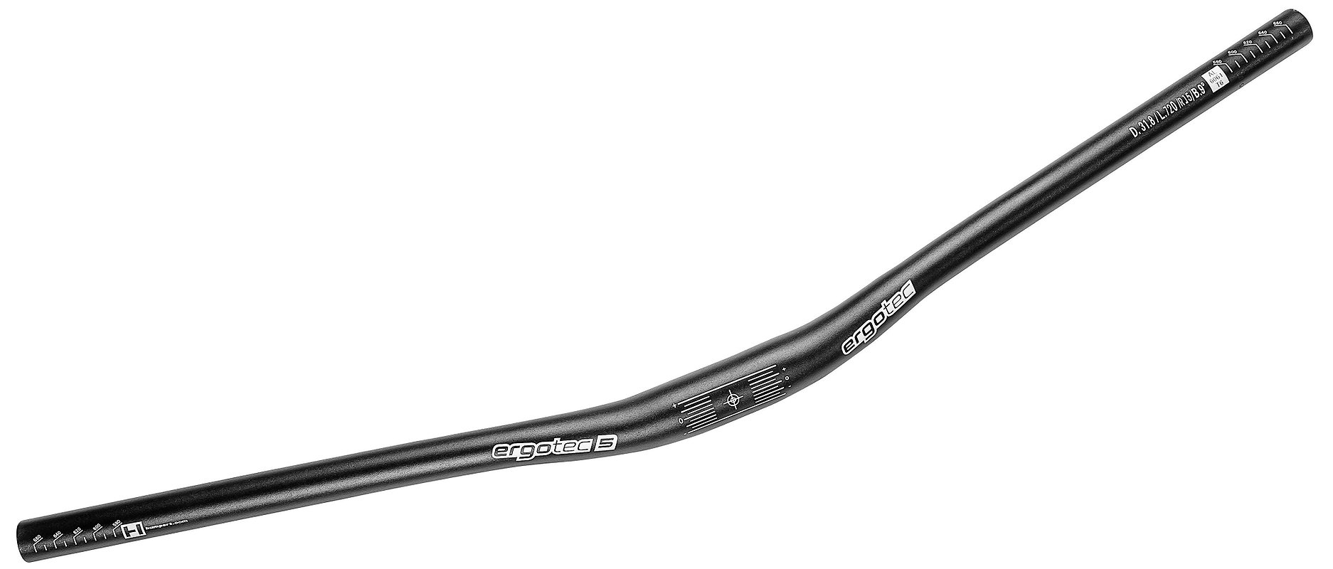ergotec MTB Lenker Riser Low 720 mm schwarz 9°/5° 15 mm 31,8 mm