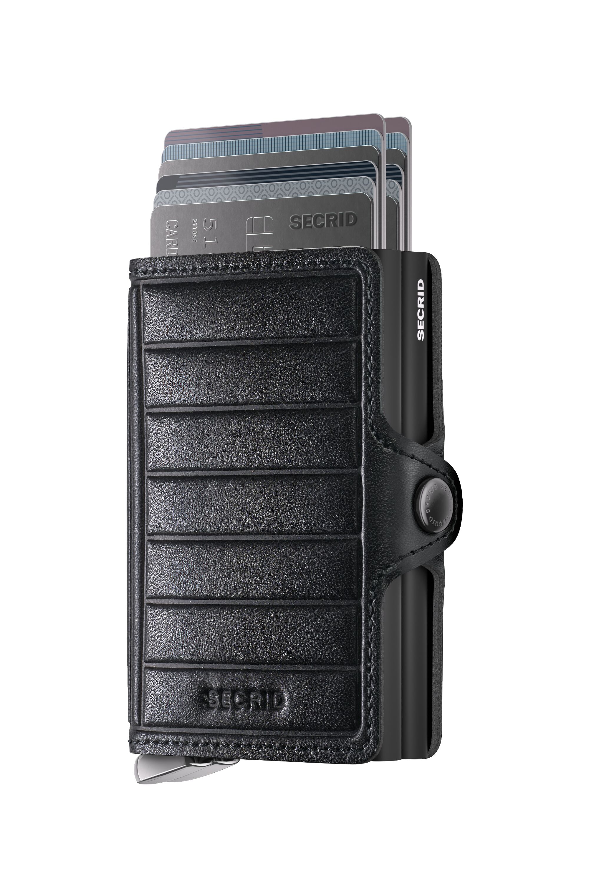 Secrid Twinwallet Emboss Lines Black+ – mit Karten