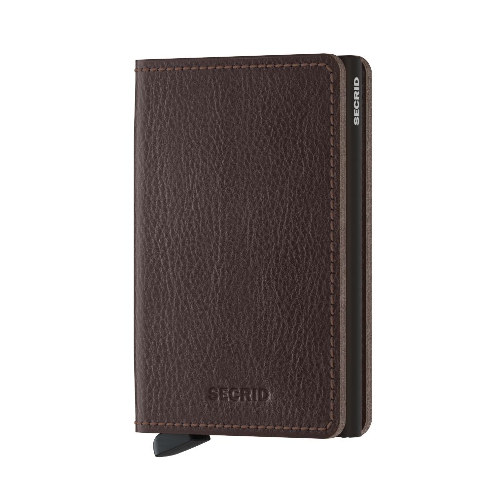 Secrid Slimwallet Vegetable Tanned Espresso-Brown – Vorderansicht