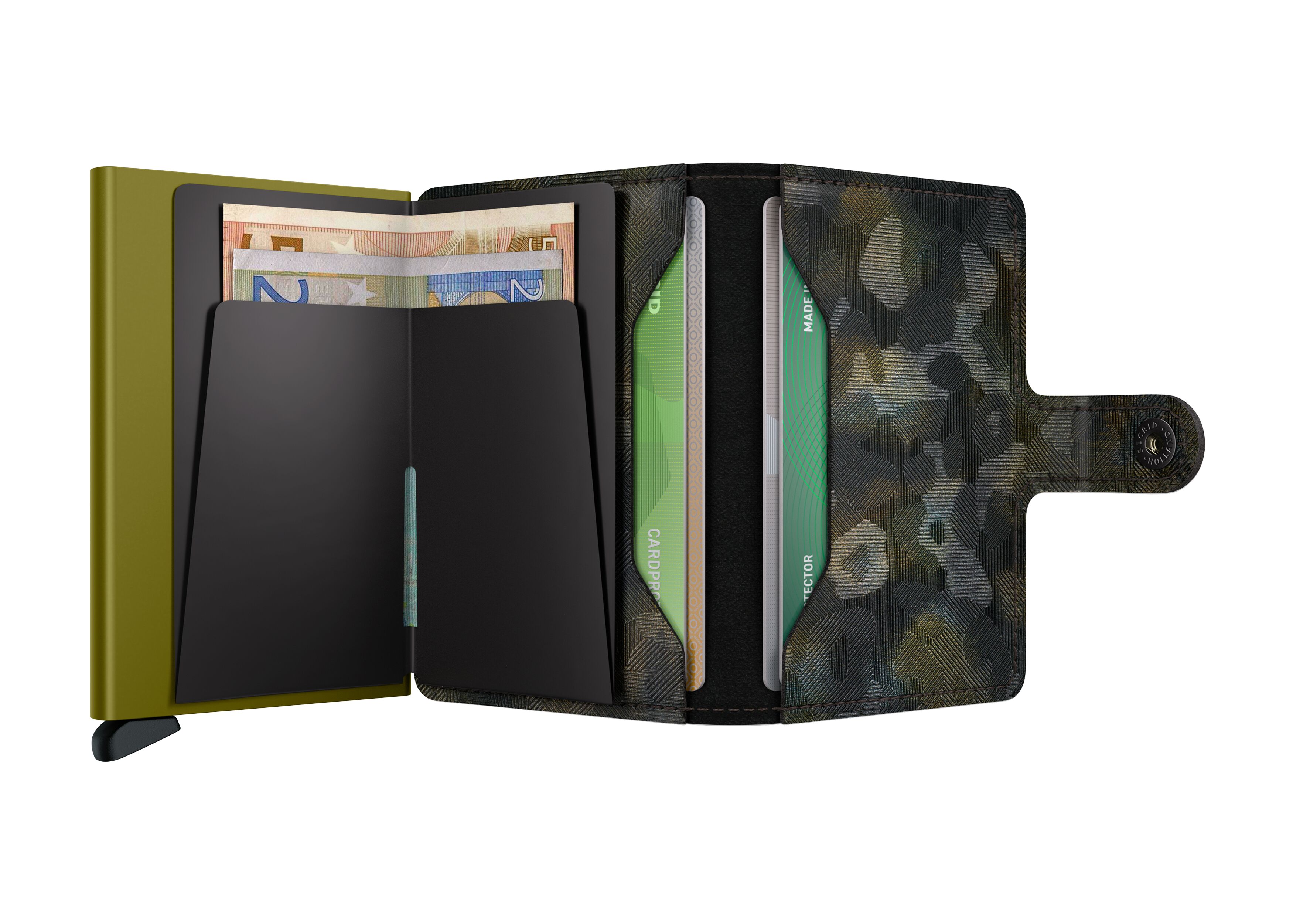 Secrid Miniwallet Jungle Moss – geöffnet