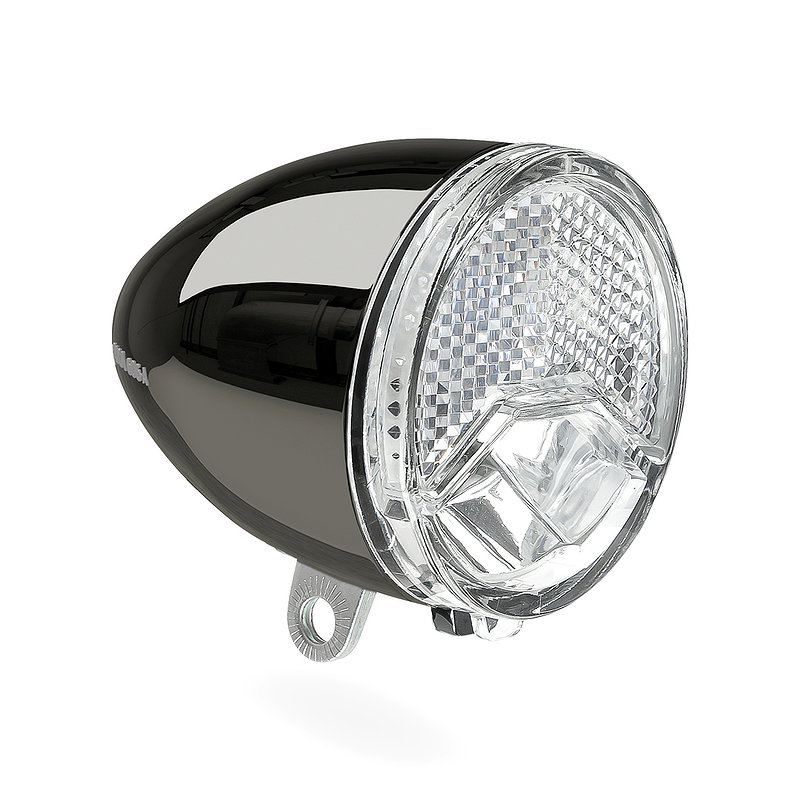AXA Dynamo-LED-Scheinwerfer 606 Auto 15 Lux dark chrome 15 Lux  SB-Karte