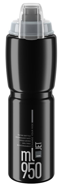 Elite Trinkflasche JET Plus schwarz, graue Graphik 0,95 L