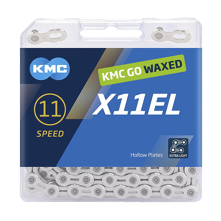 KMC Fahrrad Kette X11EL WAXED 11-fach silber 118 Glieder, 1/2" x 11/128"