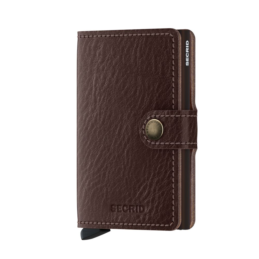 Secrid Miniwallet Vegetable Tanned Espresso-Brown – Vorderansicht