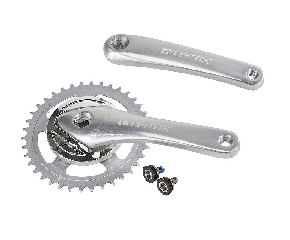 MATRIX Kettenradgarnitur Alu 4-kant für City Rad 38 Zähne silber 170 mm Montageverpackung
