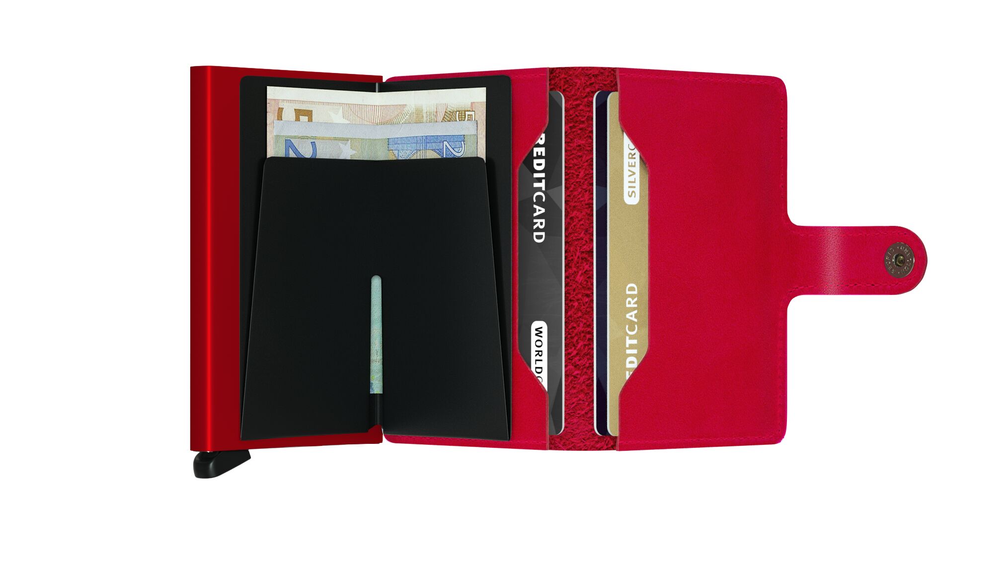 Secrid Miniwallet Original Red-Red – geöffnet
