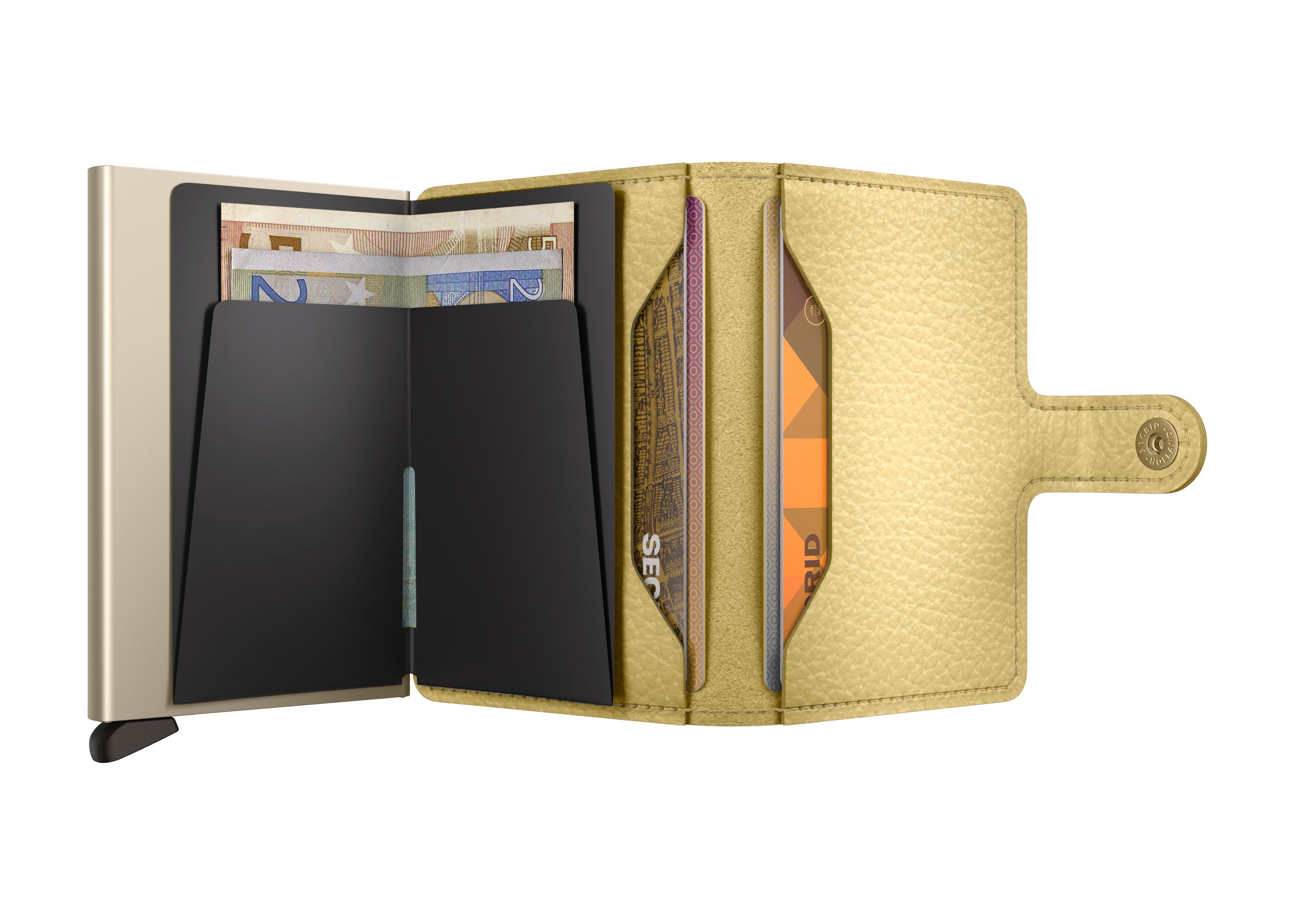 Secrid Miniwallet Pebble Butter Yellow – geöffnet