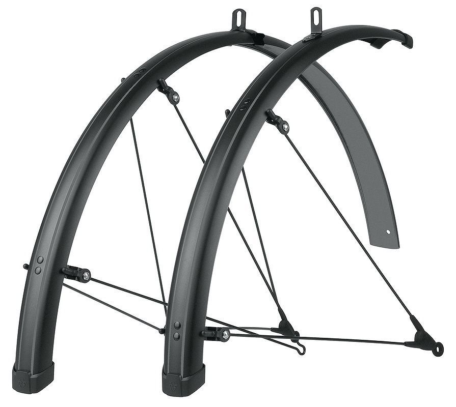 SKS Schutzblech Set Bluemels Stripes 45 Set matt schwarz mit grauen Streifen 28"