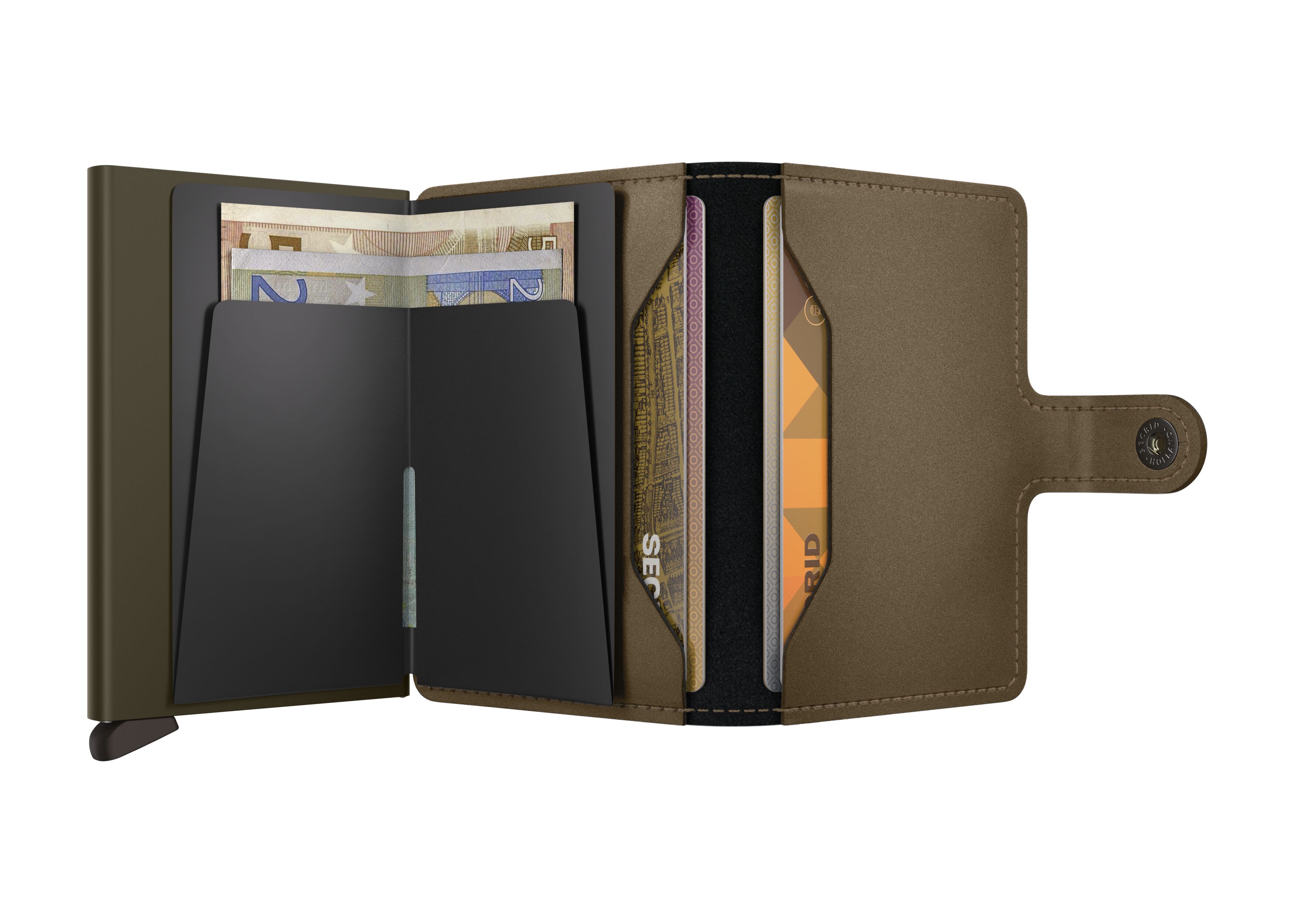 Secrid Miniwallet Matte Satin Bronze – geöffnet