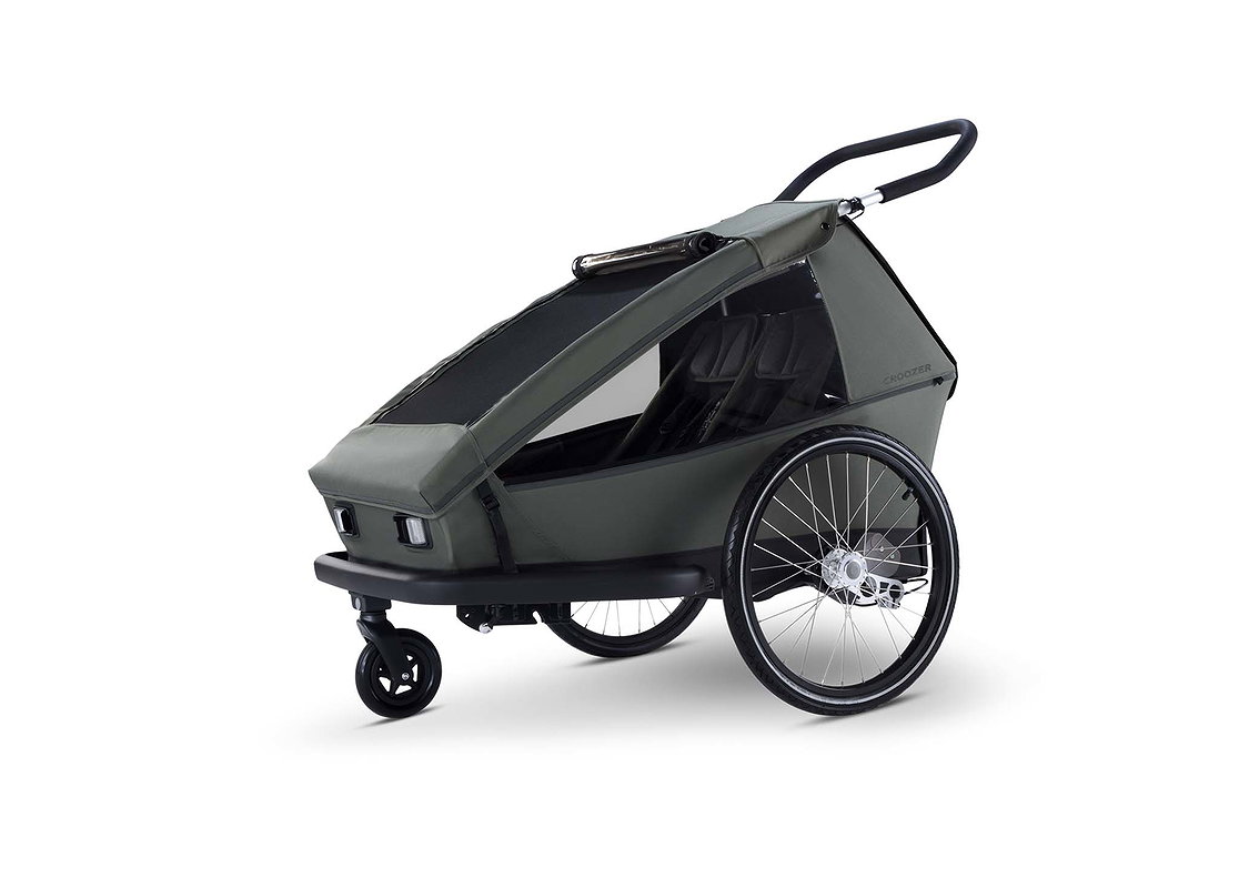 CROOZER Kinderanhaenger Kid Ellma 2 2 Sitzer moss green