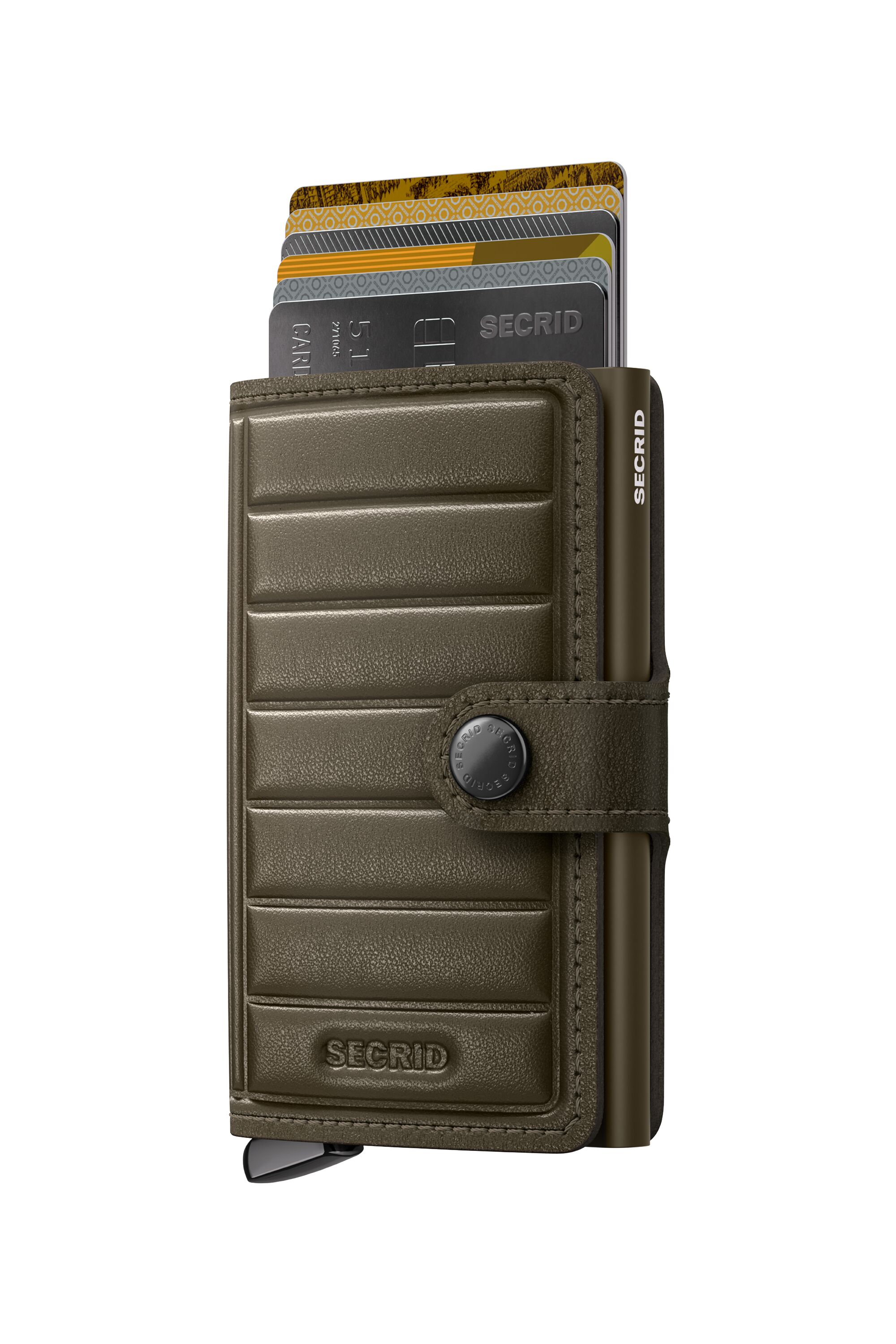 Secrid Miniwallet Emboss Lines Cedar+ – mit Karten