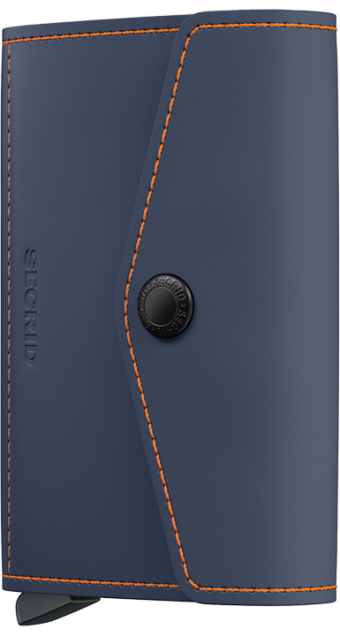 Secrid Envelope Matte Nightblue & Orange – Vorderansicht