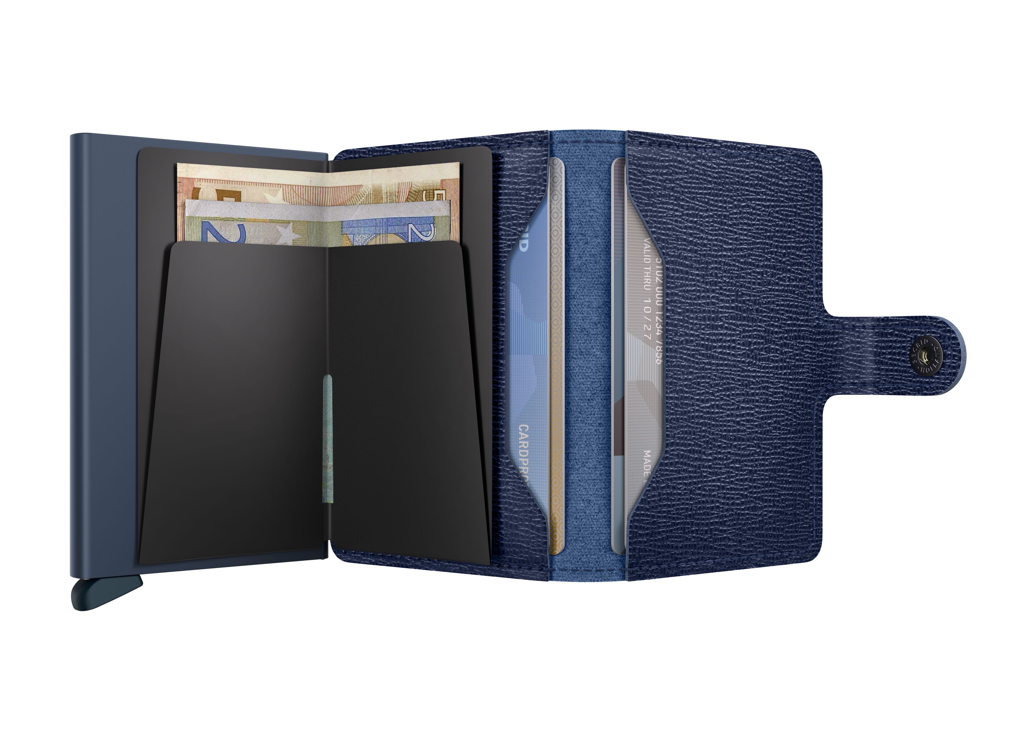 Secrid Miniwallet Crisple Navy – geöffnet