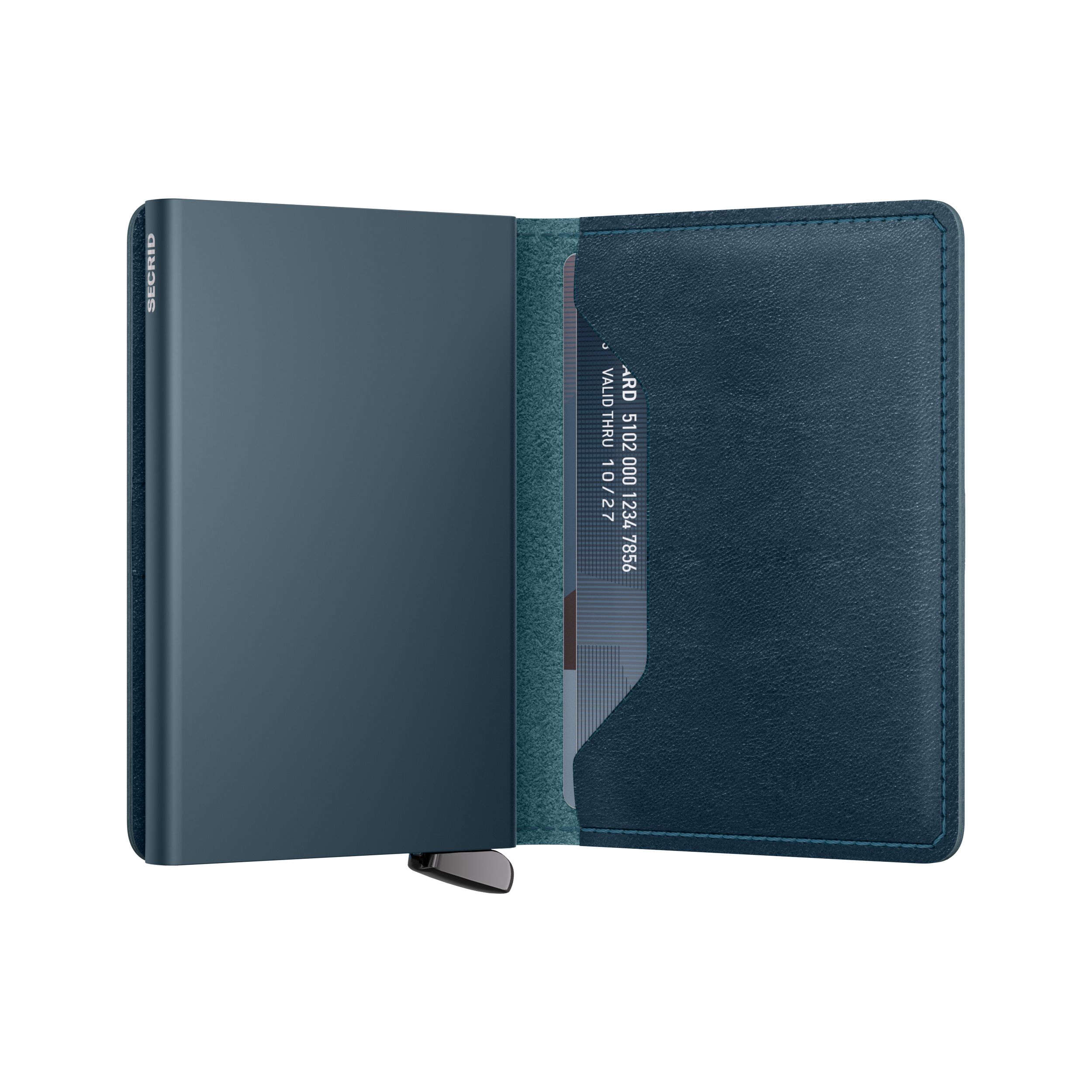 Secrid Slimwallet Basco Teal+ – Schrägansicht