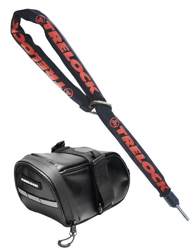 TRELOCK Anschließkette ZR 355 inkl. Satteltasche 6 mm schwarz 150 cm