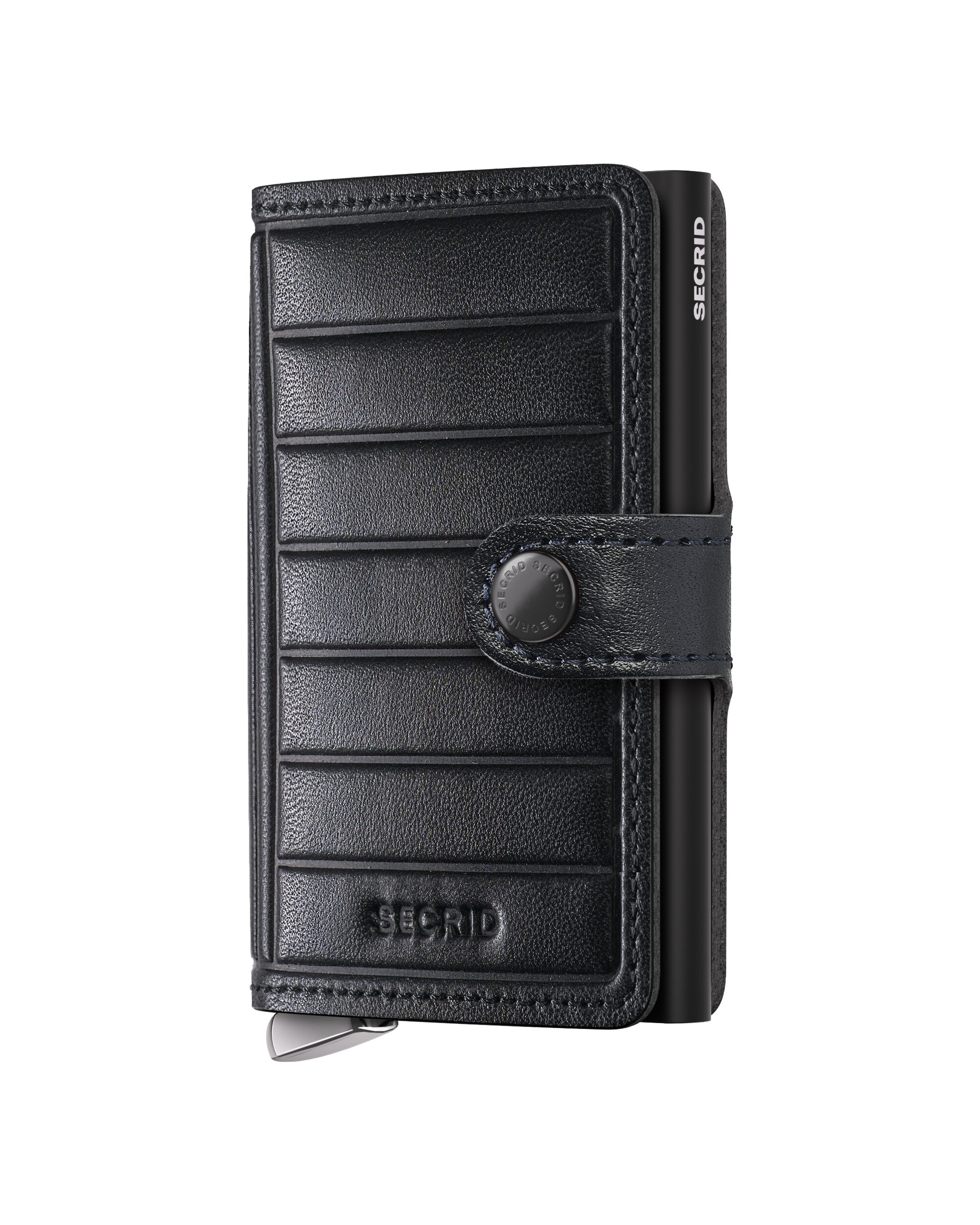 Secrid Miniwallet Emboss Lines Black+ – Vorderansicht