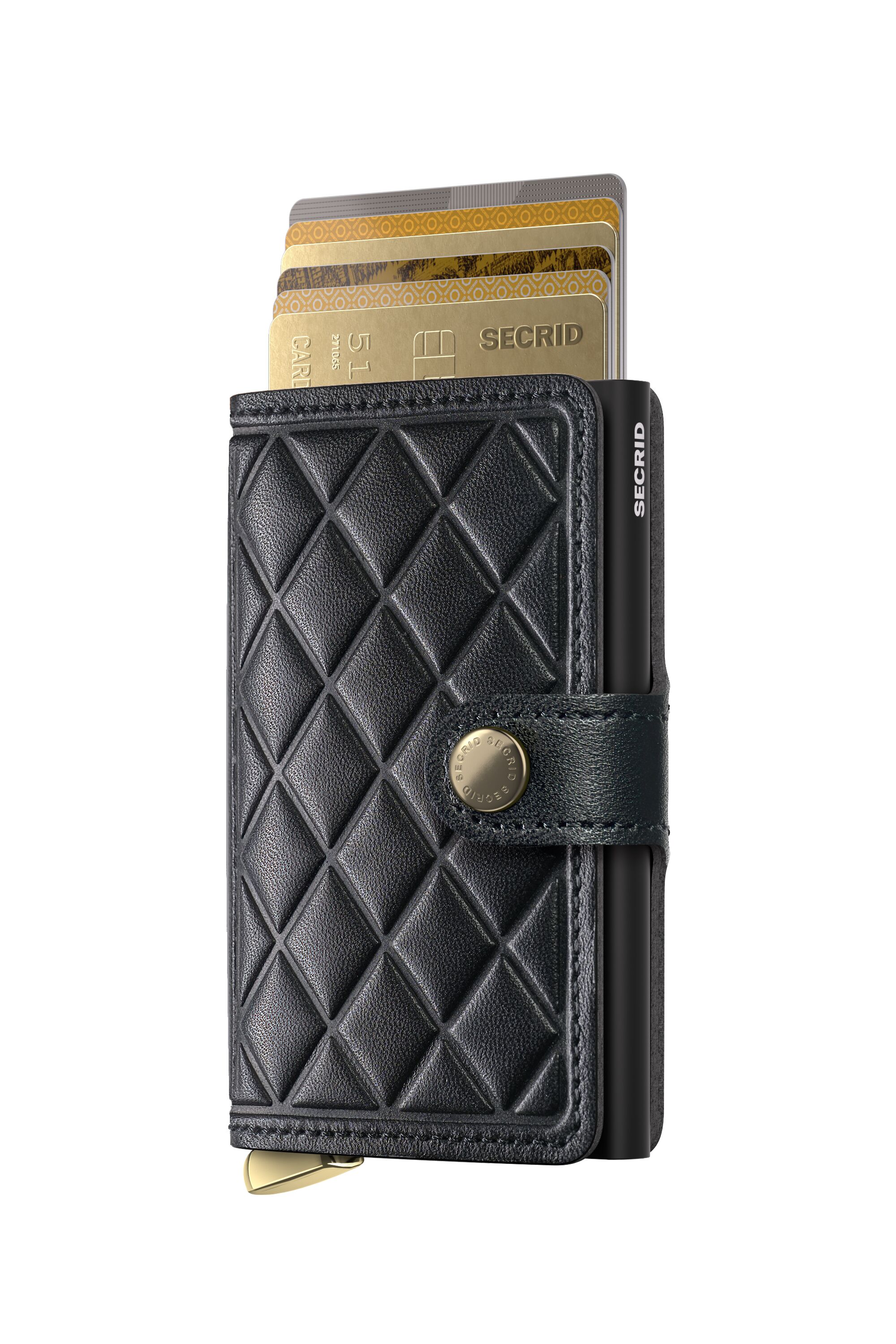 Secrid Miniwallet Emboss Diamond Black+ – mit Karten