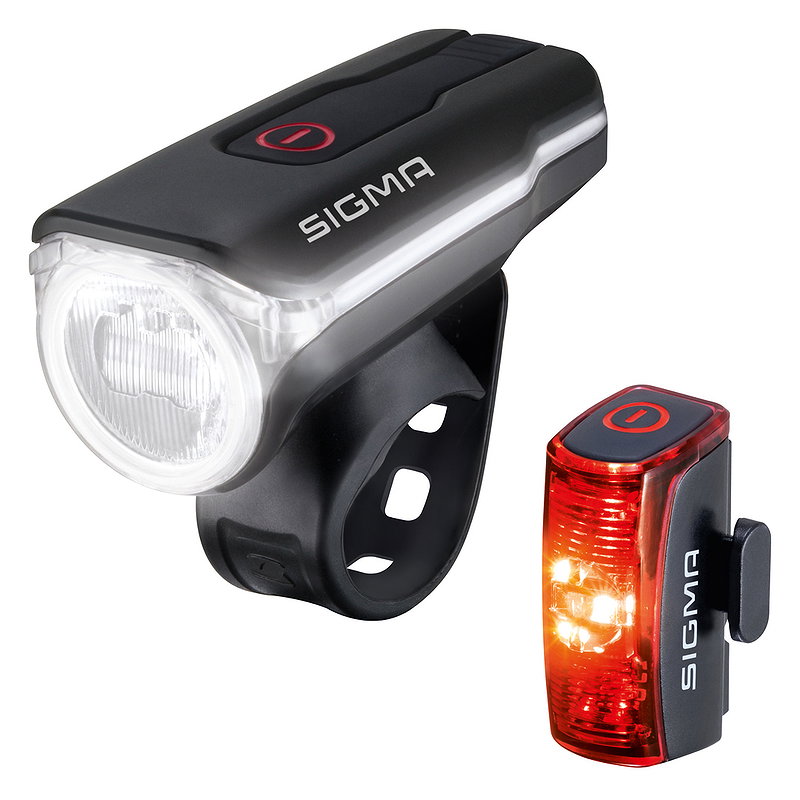 SIGMA LED Akkuleuchten Set Aura 60 USB+Infinity schwarz