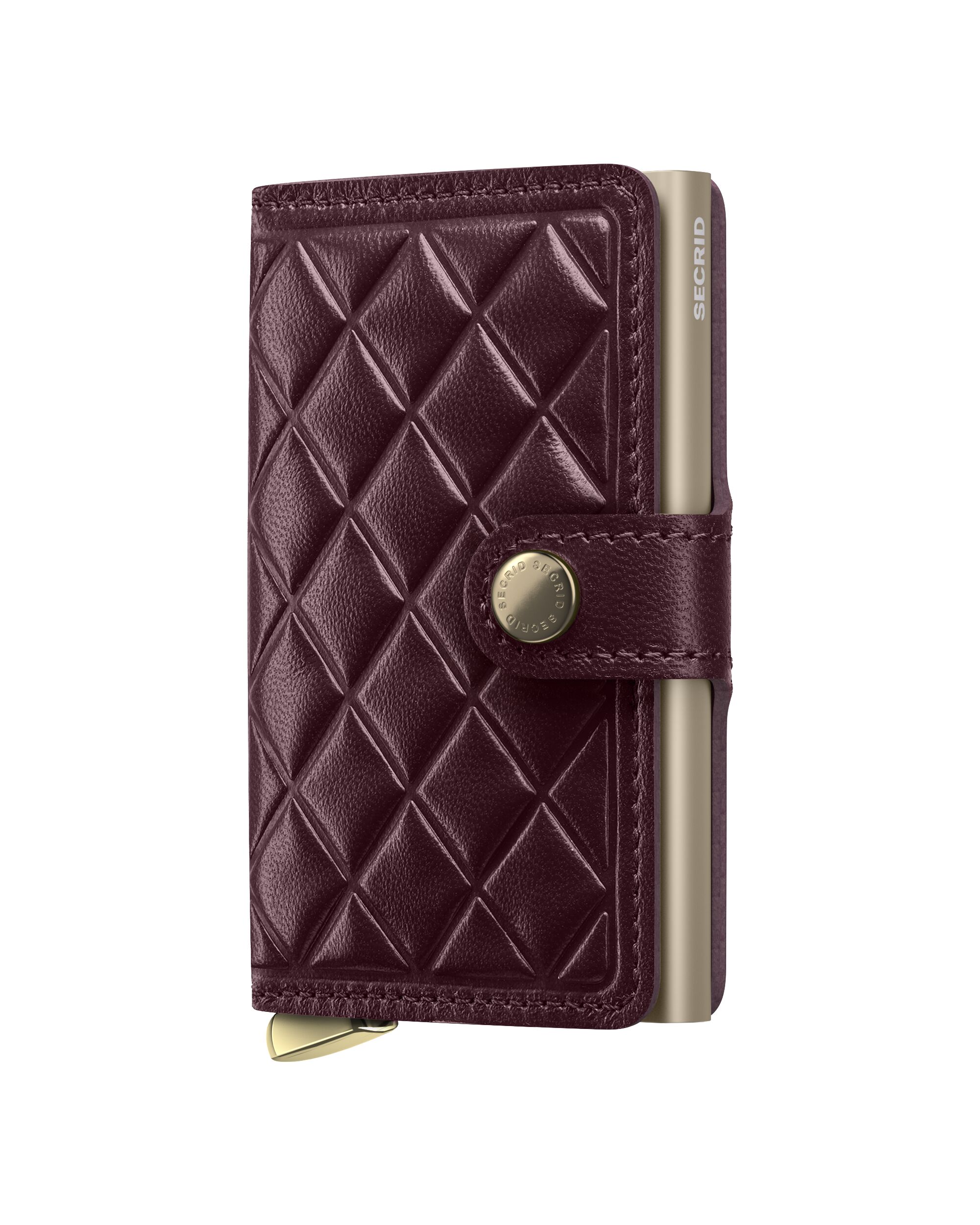Secrid Miniwallet Emboss Diamond Bordeaux+ – Vorderansicht