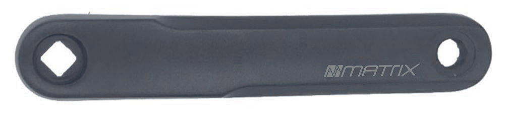 MATRIX Kurbelarmsatz Alu Shimano E5000/6000 schwarz 170 mm Montageverpackung