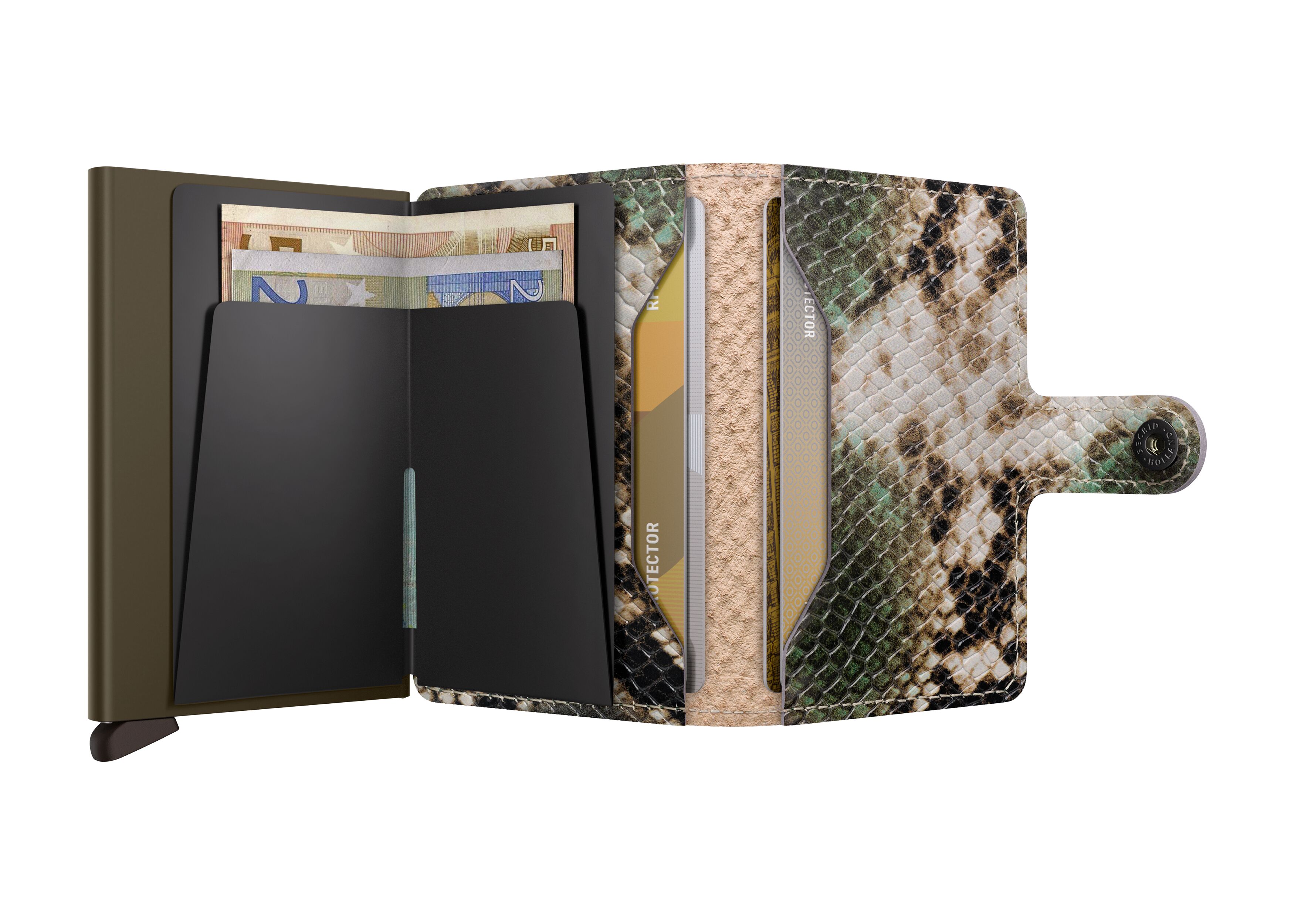 Secrid Miniwallet Serpent Green – geöffnet