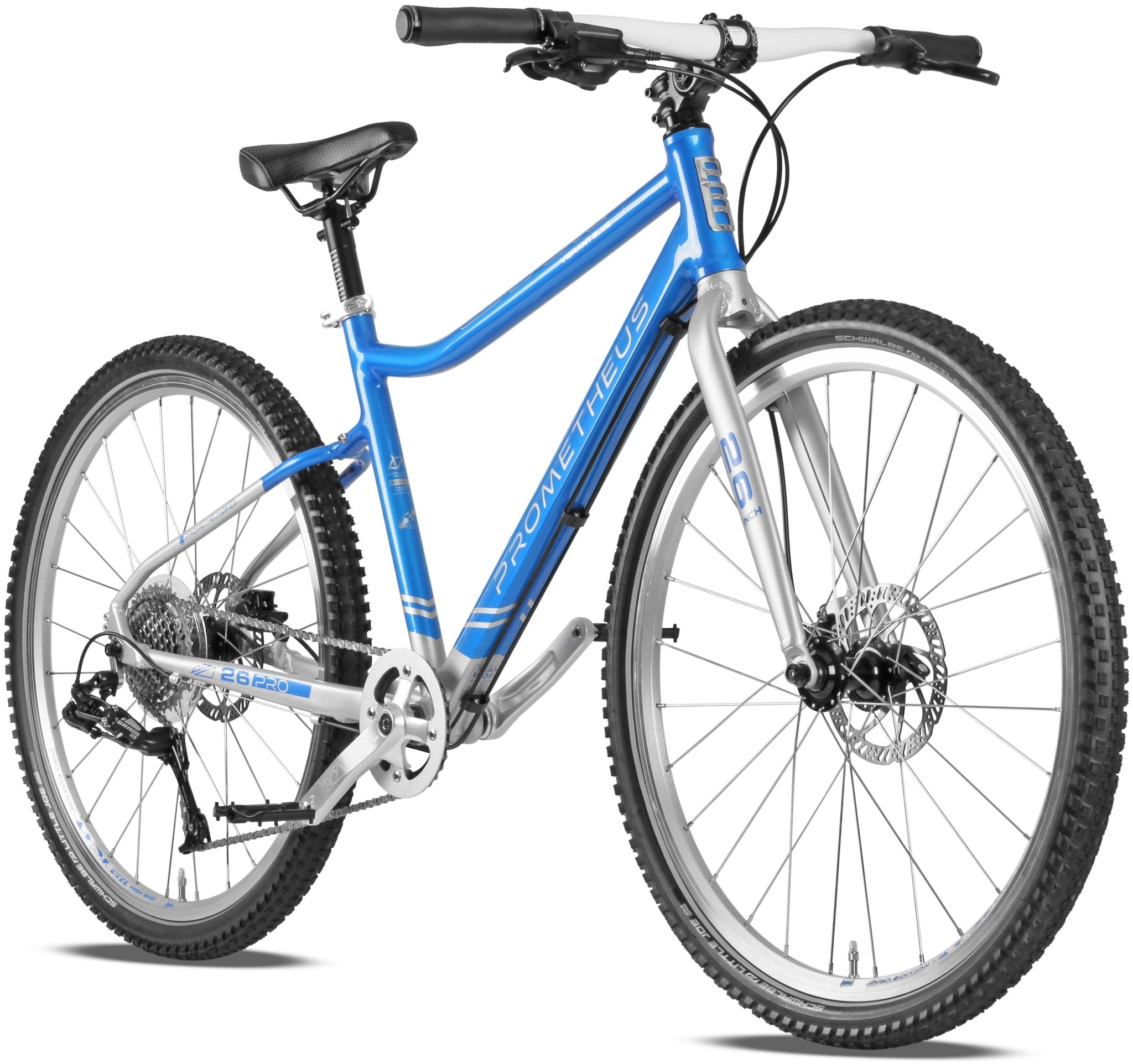 Prometheus PRO 26 Zoll Kinderfahrrad Blau/Silber matt (Vibrant Blue) – Seitenansicht