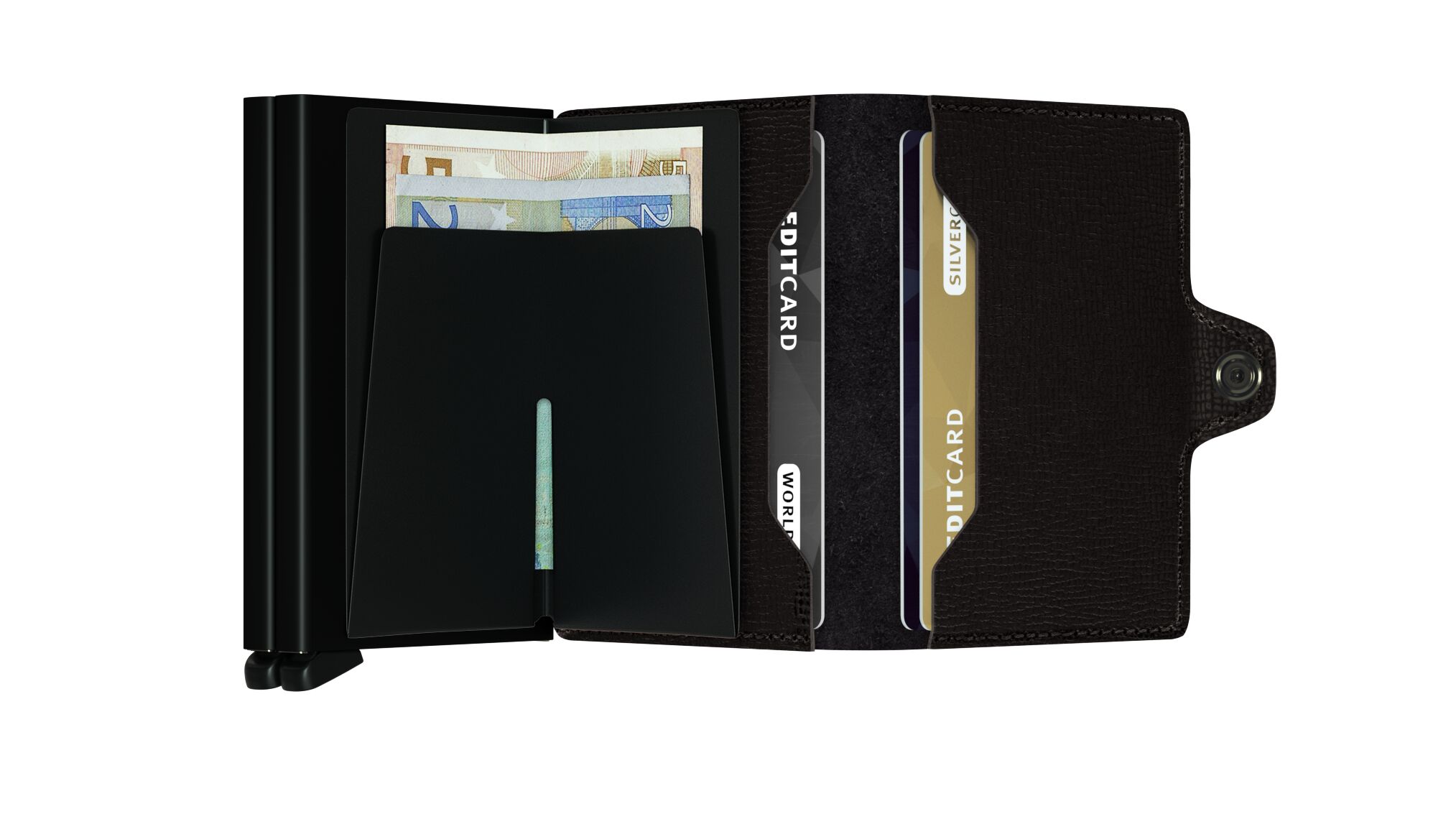 Secrid Twinwallet Crisple Black – geöffnet