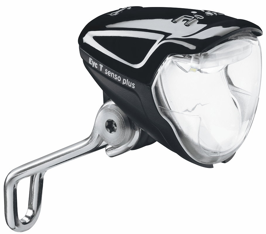 B&M Dynamo-Scheinwerfer Lumotec IQ2 Eyc Tsensoplus für Nabendynamo schwarz 50 Lux 160RTSNDI-04