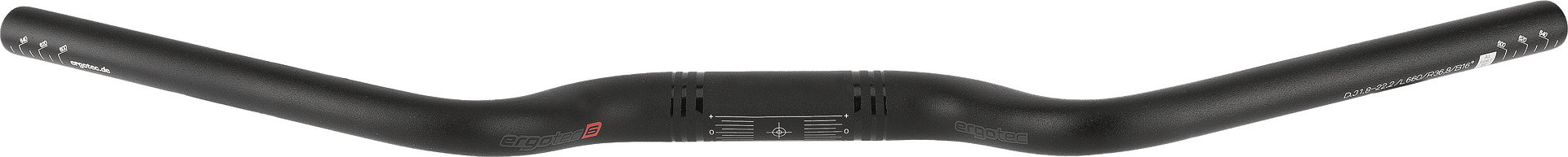 ergotec MTB Lenker Riser M-Bar 700 mm schwarz sand. 14°/0° 44 mm 31,8 mm