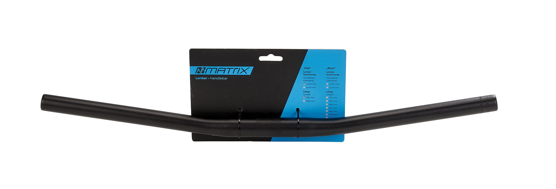 MATRIX MTB Lenker Flat HB5 580 mm schwarz-matt 9° 0 mm 25,4 mm