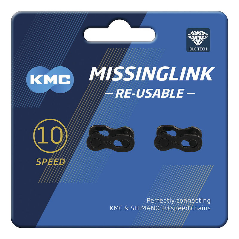KMC Kettenverschlussglied MissingLink DLC 10-fach (5,88 mm) schwarz 1/2" x 11/128"
