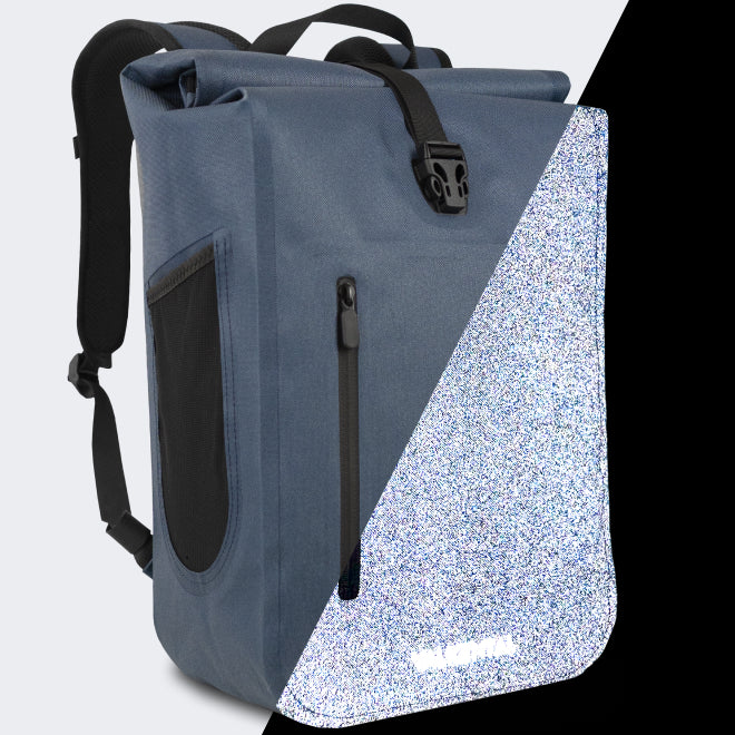 NEU: Waterproof Daily Backpack - Wasserdichter & vollreflektierender Rucksack mit top Organisation – Navy Reflective
