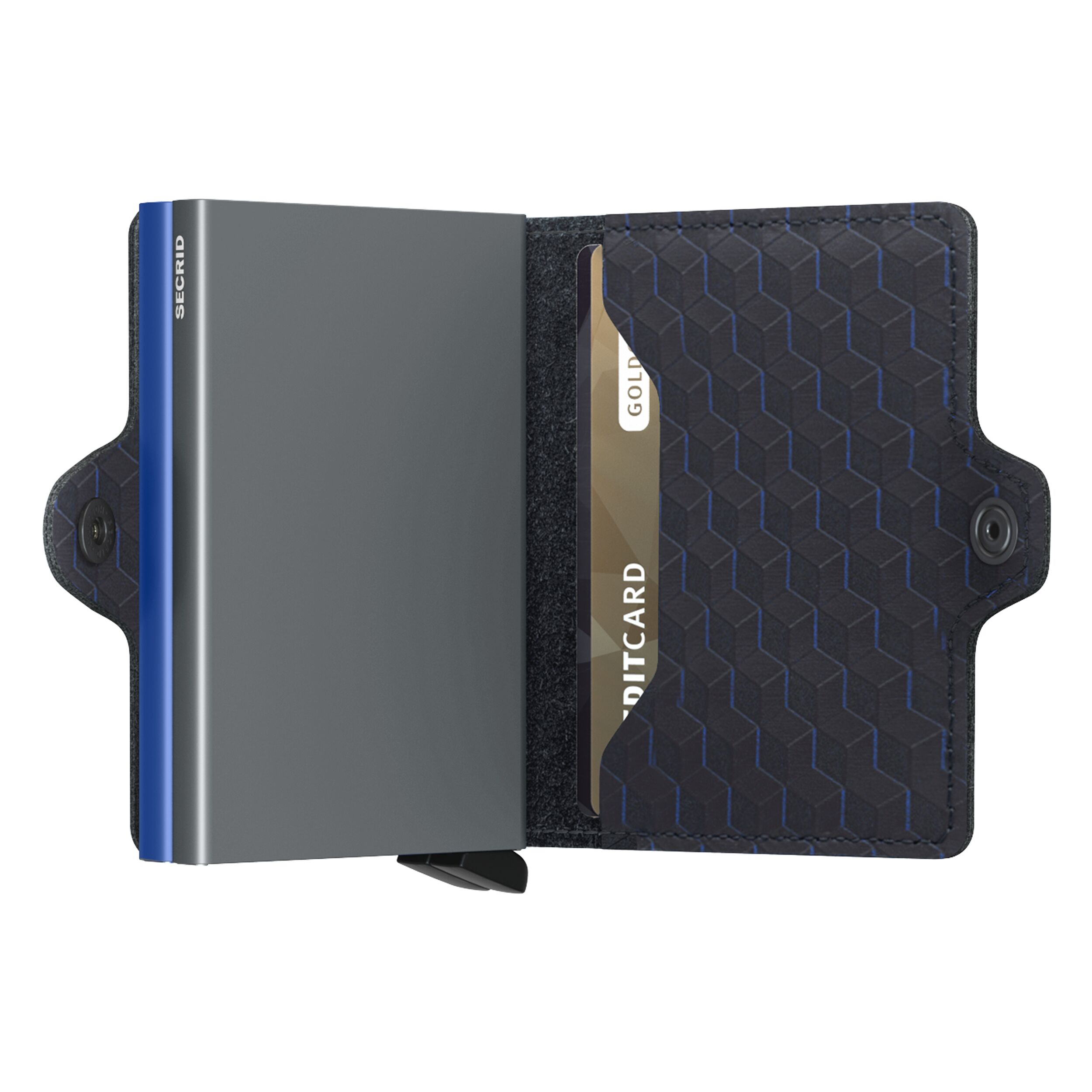 Secrid Twinwallet Optical Titanium-Blue – Schrägansicht