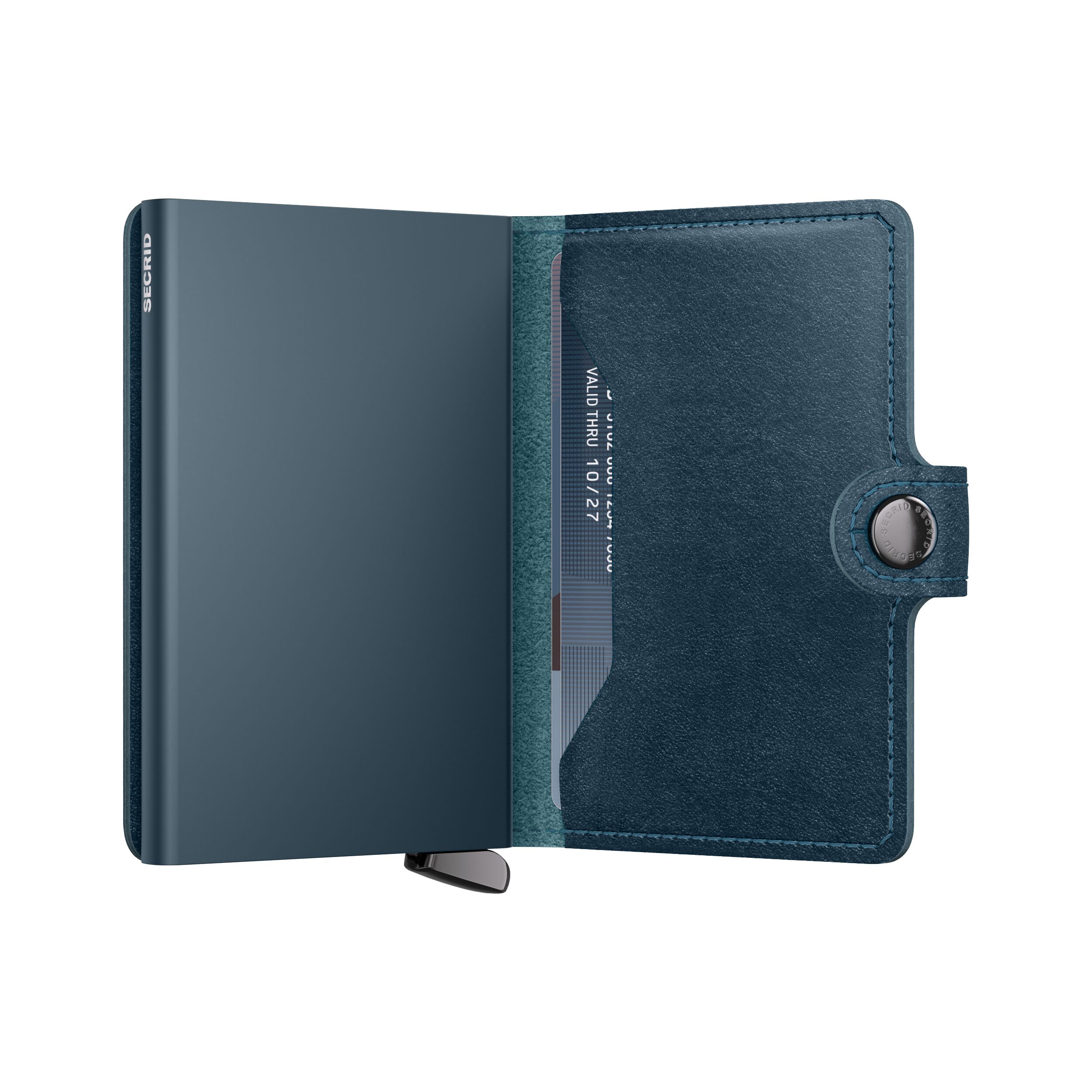 Secrid Miniwallet Basco Teal+ – Schrägansicht