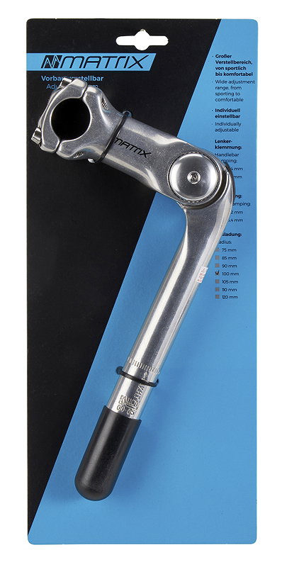 MATRIX Vorbau ST3 Alu 100 mm silber 25,4 mm 22,2 mm 0- +60°