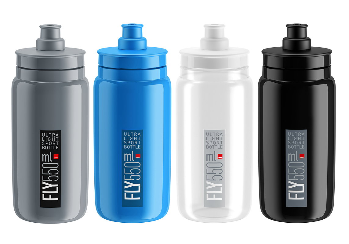 Elite Trinkflasche FLY grau, schwarze Graphik 0,55 L