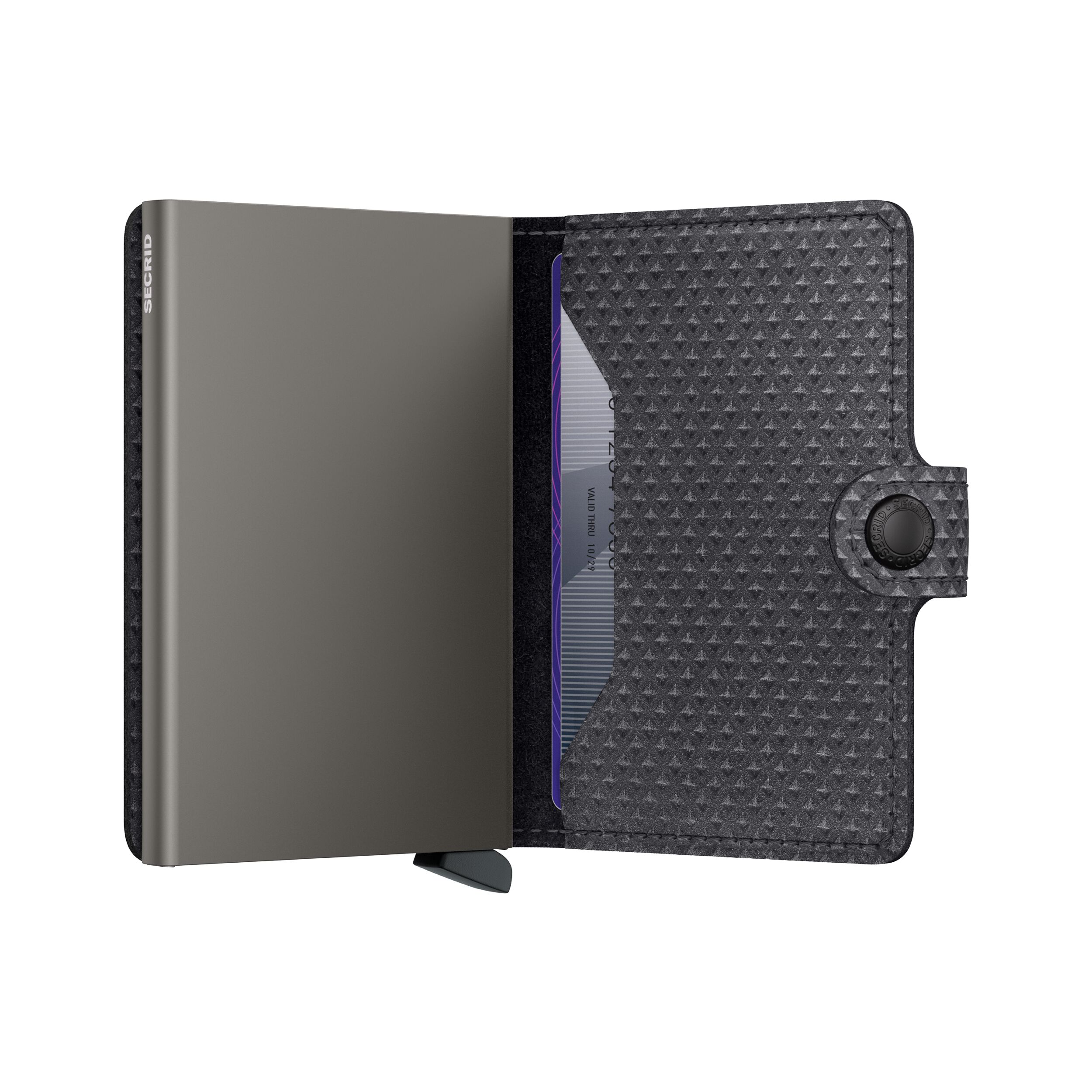 Secrid Miniwallet Pyramid Grey – Schrägansicht