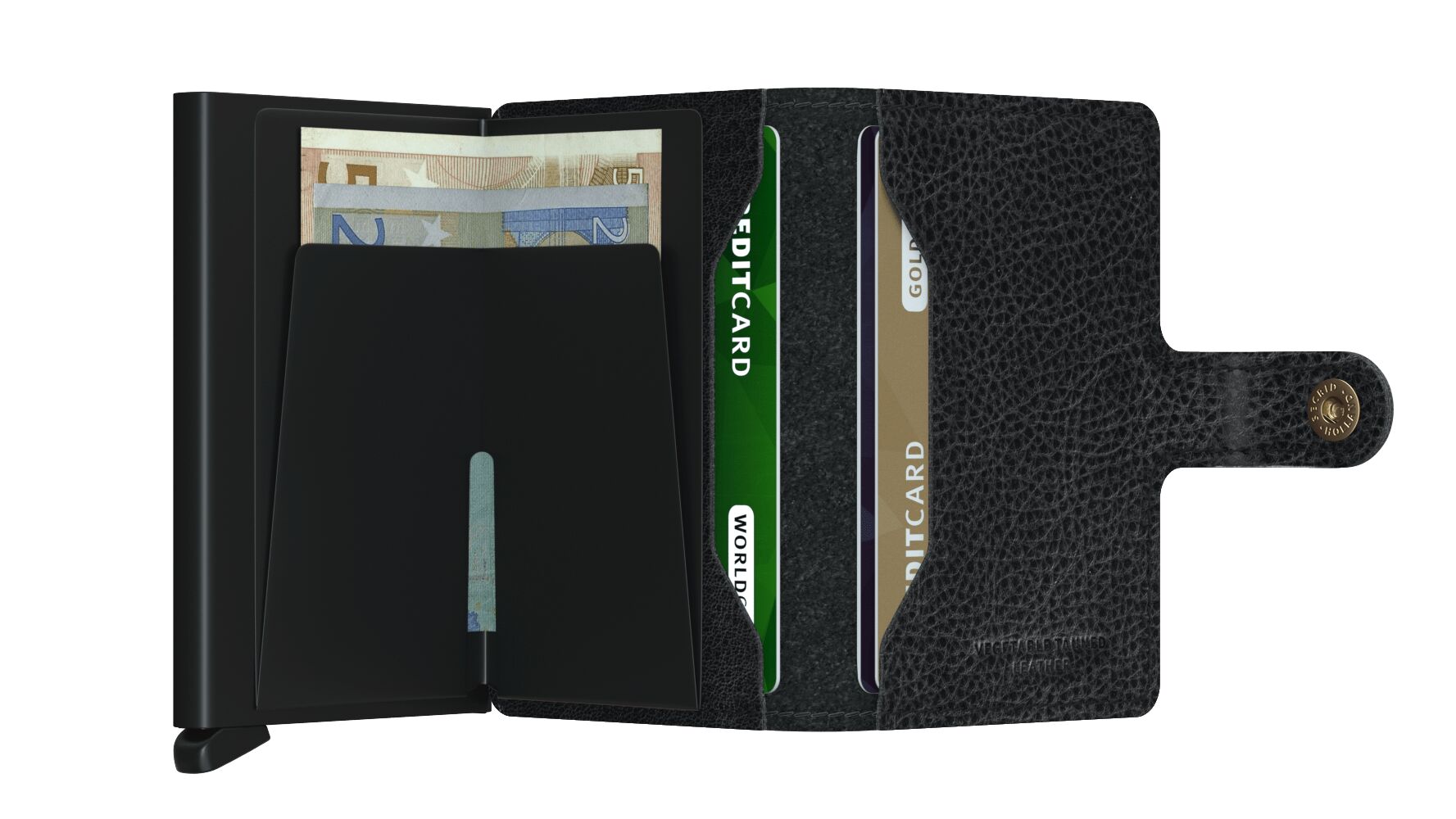 Secrid Miniwallet Vegetable Tanned Black-Black – geöffnet