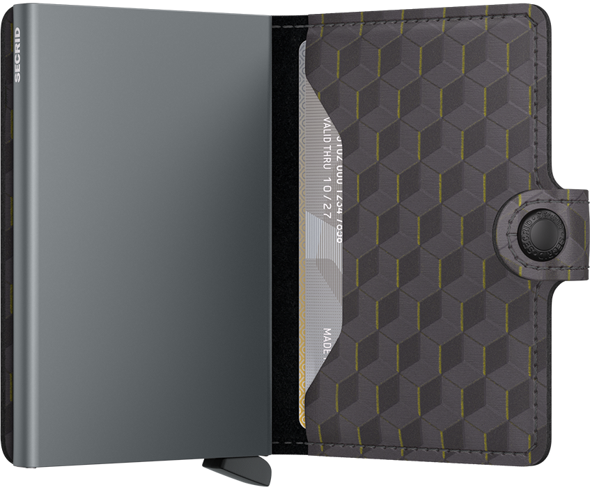 Secrid Miniwallet Optical Grey-Yellow – mit Karten