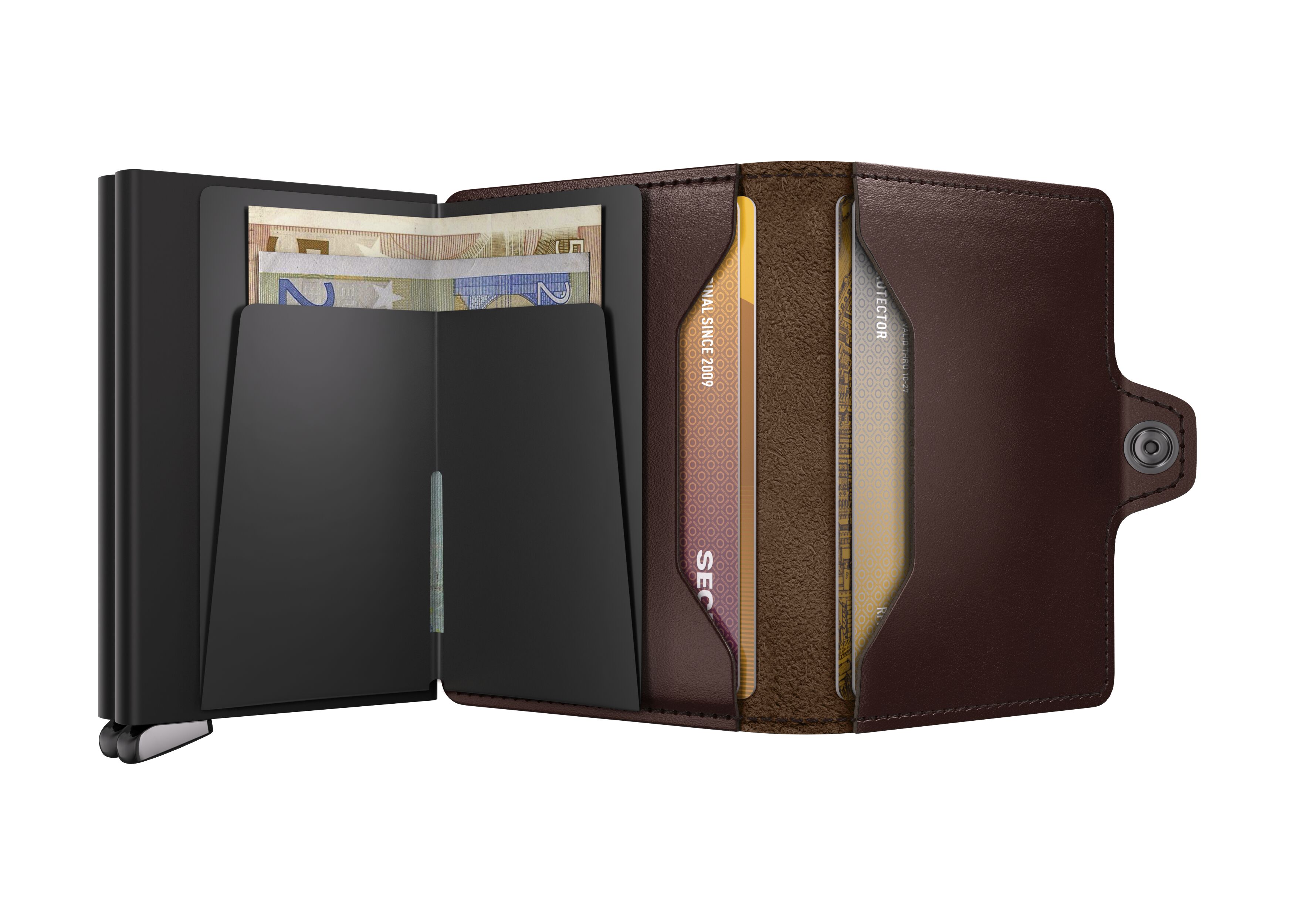Secrid Twinwallet Dusk Dark Brown+ – geöffnet