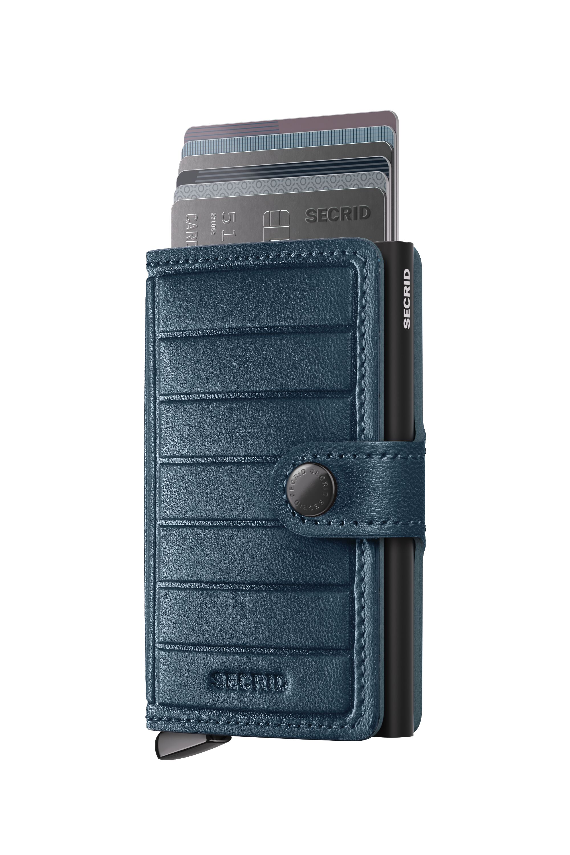 Secrid Miniwallet Emboss Lines Teal+ – mit Karten