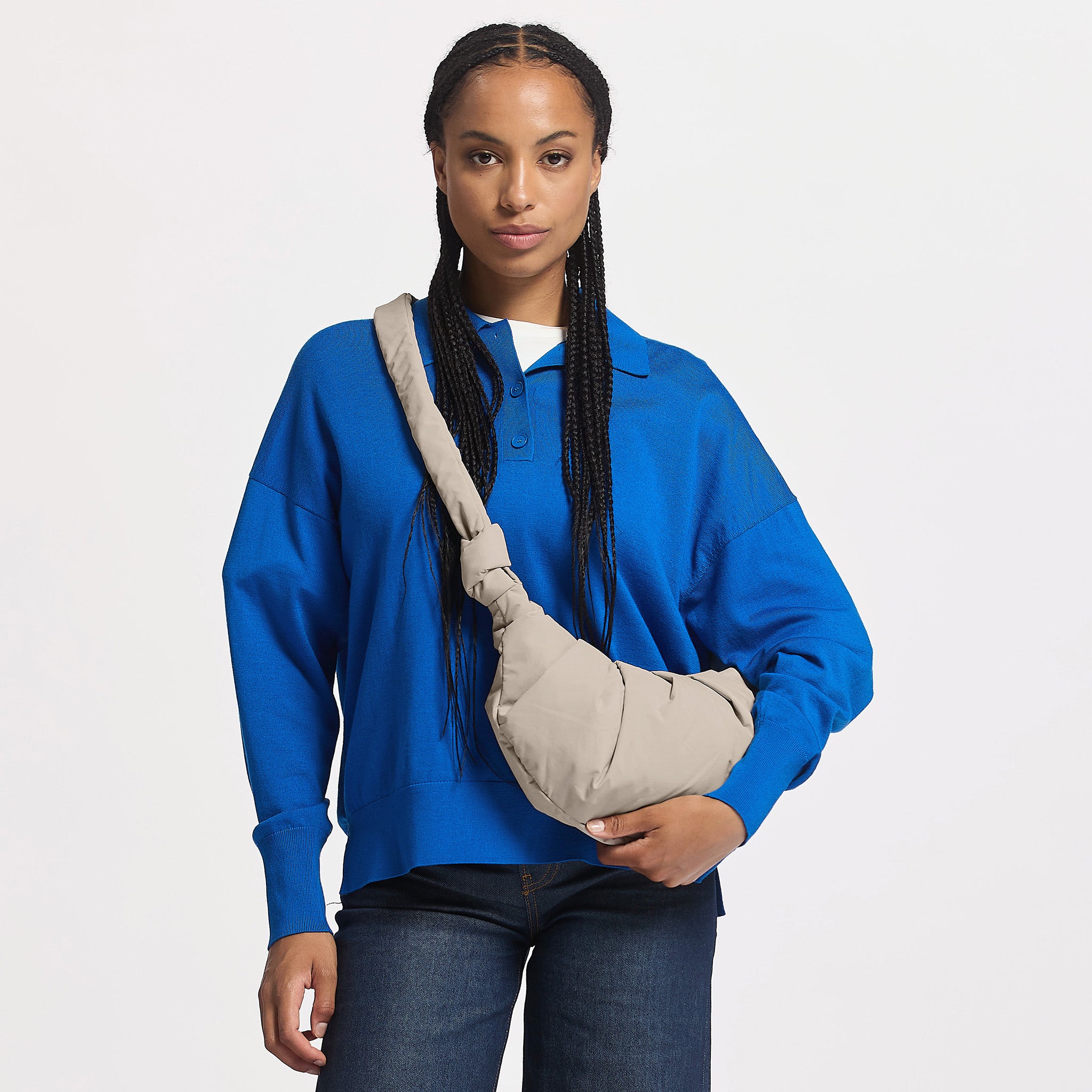 GOT BAG Pleat Moon Bag Small Scallop